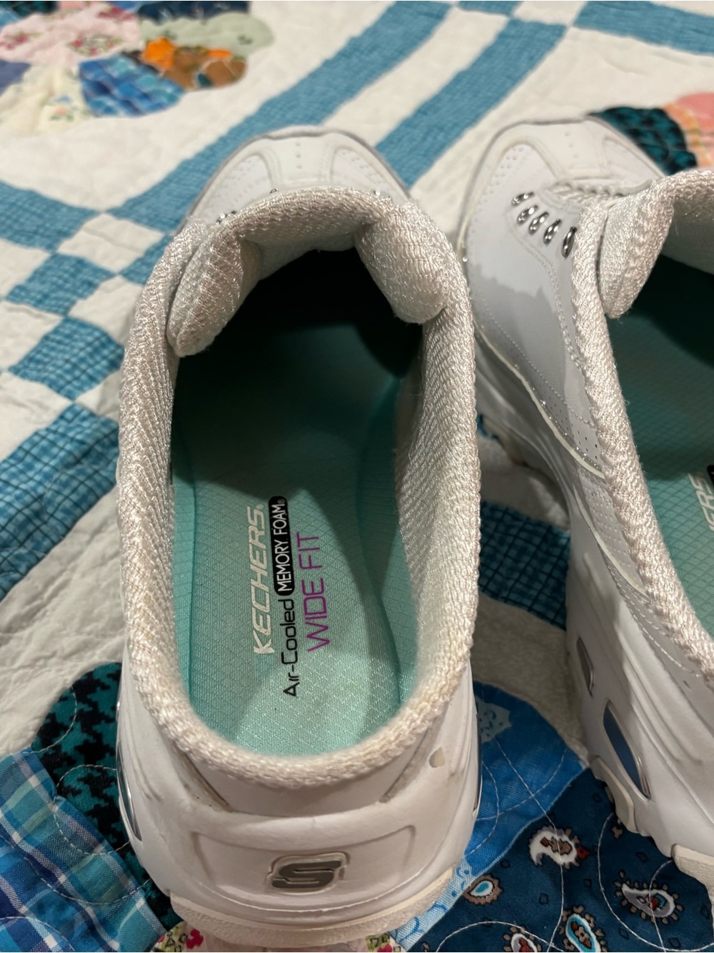 Skechers White Slip-On Casual Walking Shoes - Picture 3 of 5